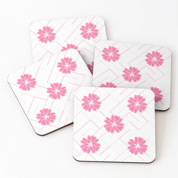 Item preview, Pink Cherry Blossom Geometric Lines Elegant Spring Floral Pattern designed and sold by Art IN Pack.