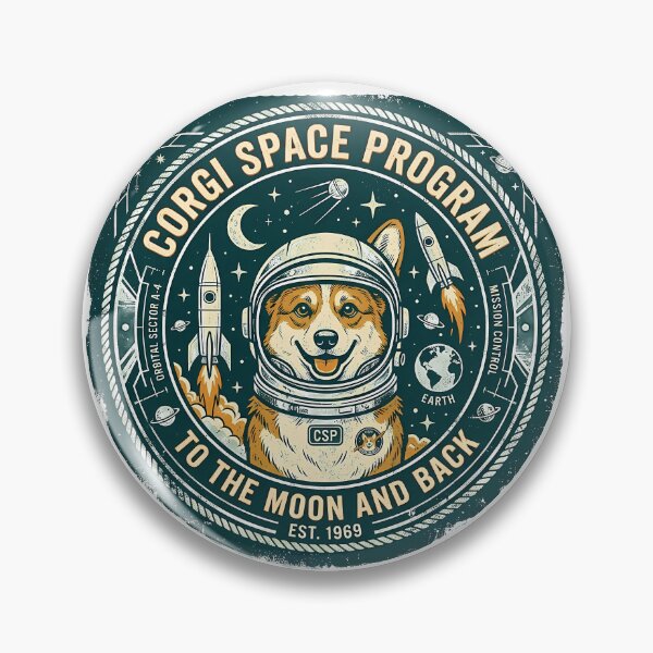 Item preview, Vintage Corgi Space Program Shirt, Retro Corgi Astronaut Badge To The Moon And Back Est 1969 Tee, Unique Corgi Space Gift for Dog and Science Lovers designed and sold by Wearable Canvas...