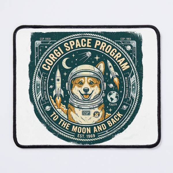 Item preview, Vintage Corgi Space Program Shirt, Retro Corgi Astronaut Badge To The Moon And Back Est 1969 Tee, Unique Corgi Space Gift for Dog and Science Lovers designed and sold by Wearable Canvas...
