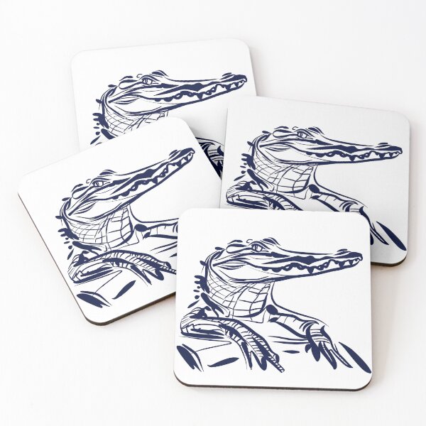 Item preview, crocodile - Blue Abstract Art designed and sold by shadow-bloom.