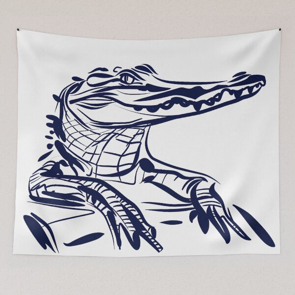 Item preview, crocodile - Blue Abstract Art designed and sold by shadow-bloom.