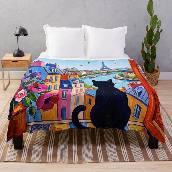 Item preview, Black Cat parís Window View Art designed and sold by Timegraf.