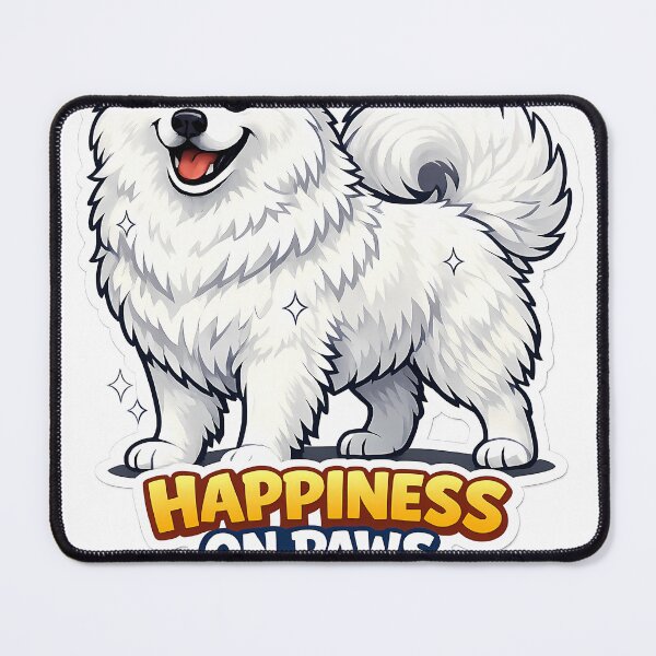 Item preview, Happiness On Paws Funny Samoyed Dog Sticker designed and sold by lazygum.