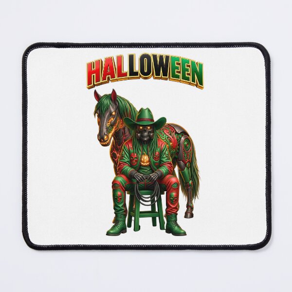 Item preview, Halloween Cowboy Skeleton Rider with Haunted Horse | Gothic Western Horror Design designed and sold by ArtSpark Studio.