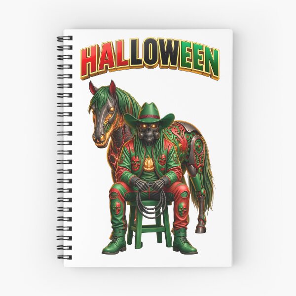 Item preview, Halloween Cowboy Skeleton Rider with Haunted Horse | Gothic Western Horror Design designed and sold by ArtSpark Studio.