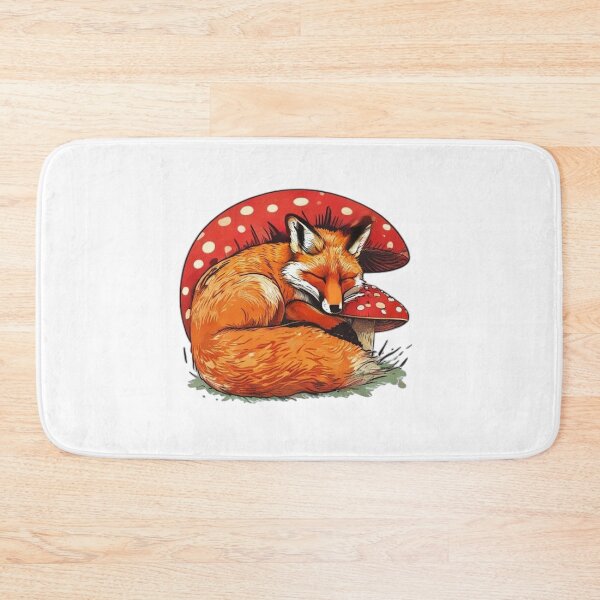Item preview, Sleeping Fox Curled Around Red Mushroom designed and sold by DreamDesignWear.