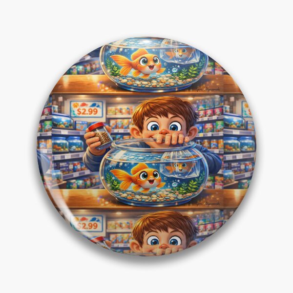 Item preview, My First Goldfish purchase – Hyper‑Digital Cartoon Pet Store Scene designed and sold by The Art Queen Of Michigan .