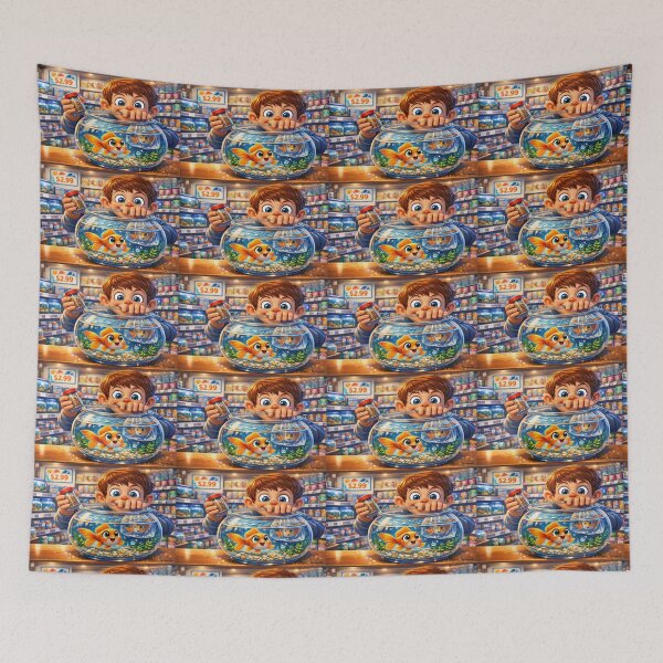 Item preview, My First Goldfish purchase – Hyper‑Digital Cartoon Pet Store Scene designed and sold by The Art Queen Of Michigan .