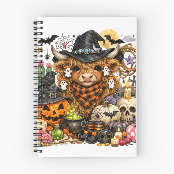 Item preview, Western Halloween Highland Cow Witch designed and sold by butterflies-new.
