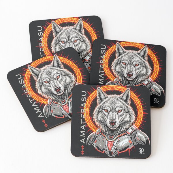 Item preview, Amaterasu Mecha Wolf Japanese Sci-Fi Aesthetic designed and sold by Chris&Argy.