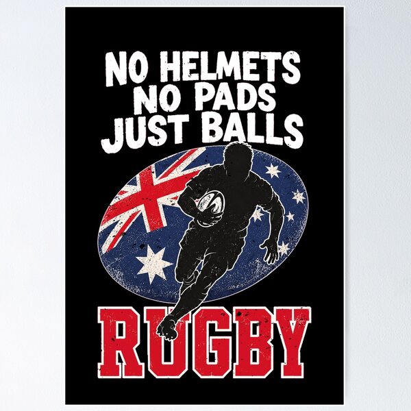 Item preview, No Helmets No Pads Just Balls Rugby designed and sold by Betsytiptoe.