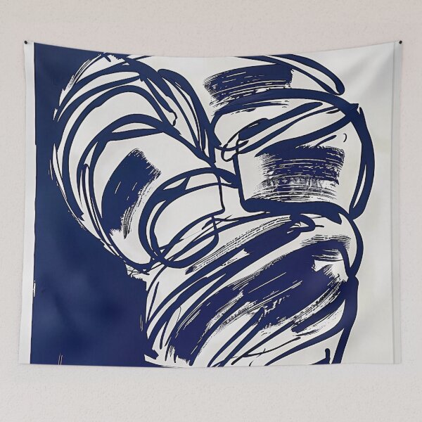 Item preview, Croissant - Blue Abstract Art designed and sold by shadow-bloom.