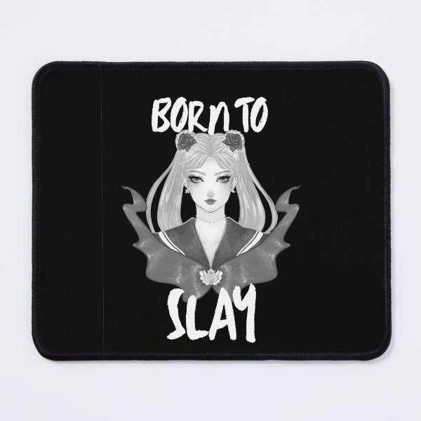 Item preview, B&W Magical Girl Painting ft. Empowering Quote: "Born to Slay" designed and sold by SpringTeaDesigns.