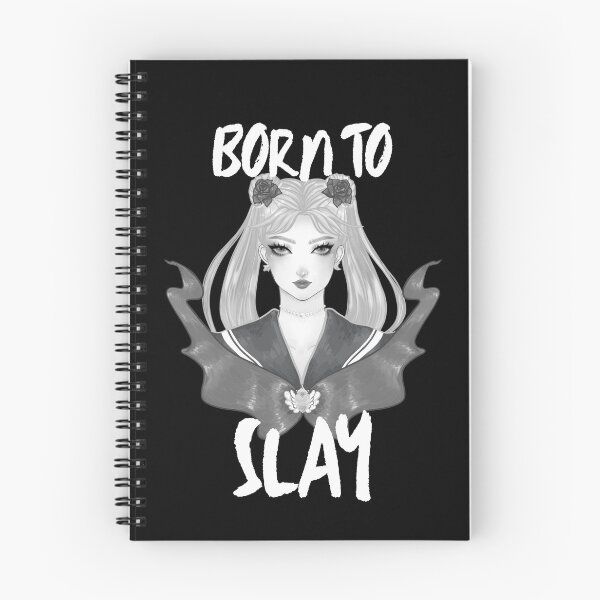 Item preview, B&W Magical Girl Painting ft. Empowering Quote: "Born to Slay" designed and sold by SpringTeaDesigns.