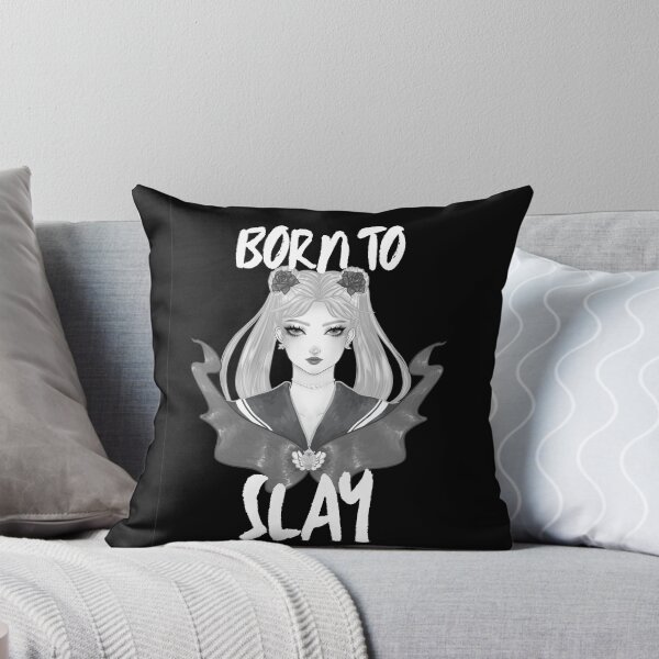 Item preview, B&W Magical Girl Painting ft. Empowering Quote: "Born to Slay" designed and sold by SpringTeaDesigns.