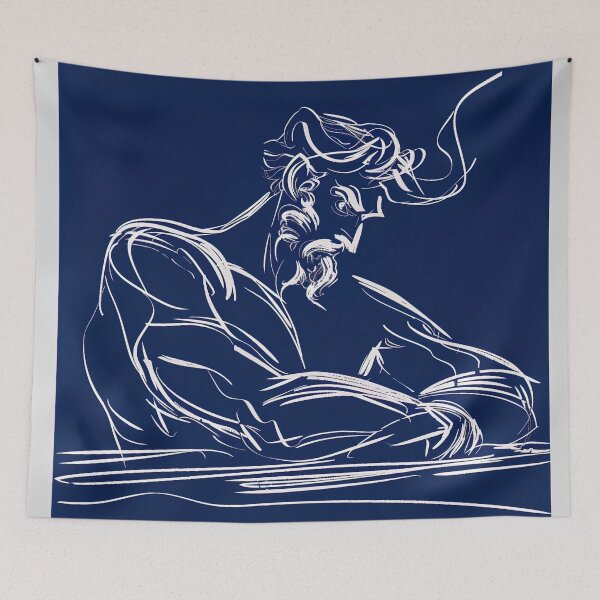 Item preview, Cronus, Greek deity - Blue Abstract Art designed and sold by shadow-bloom.
