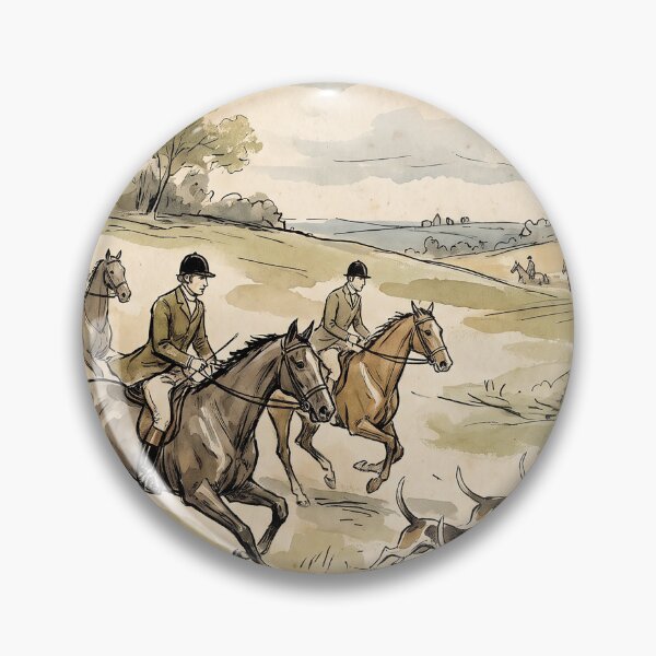 Item preview, Vintage Equestrian Horse Riding Watercolor Ink Sketch designed and sold by KiwiRider.
