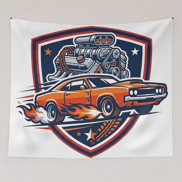 Item preview, muscle car emblem designed and sold by javierparra.