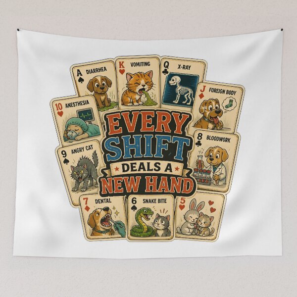 Item preview, Every Shift Deals a New Hand Funny Veterinary Playing Cards | Veterinarian Gift designed and sold by Bettybee00.