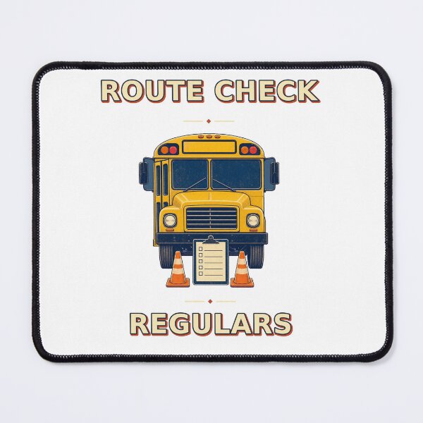 Item preview, Route Check Regulars Vintage School Bus Driver Graphic designed and sold by Freshloop Studio | Whimsical Vintage Art.