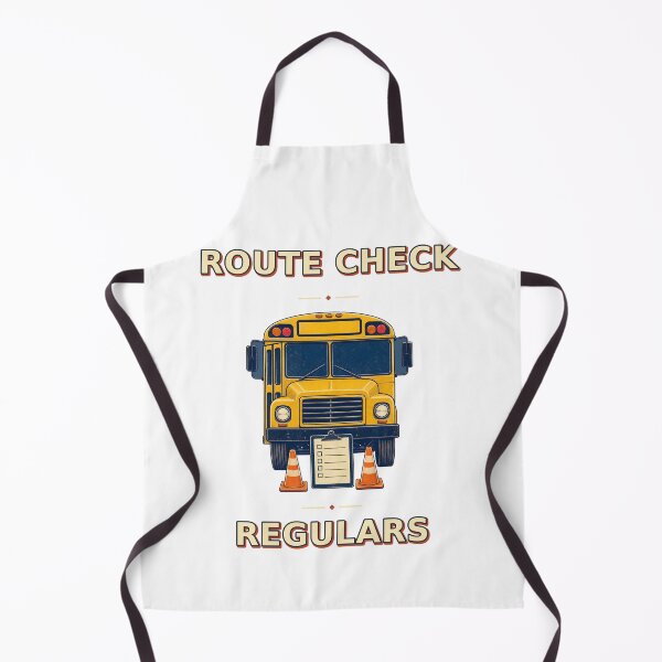 Item preview, Route Check Regulars Vintage School Bus Driver Graphic designed and sold by Freshloop Studio | Whimsical Vintage Art.