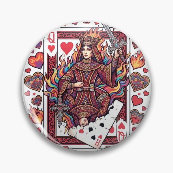 Item preview, Queen of Hearts Burning Playing Card Sword Aesthetic designed and sold by Covenist.