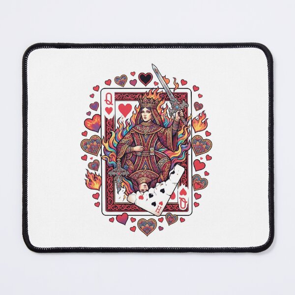 Item preview, Queen of Hearts Burning Playing Card Sword Aesthetic designed and sold by Covenist.
