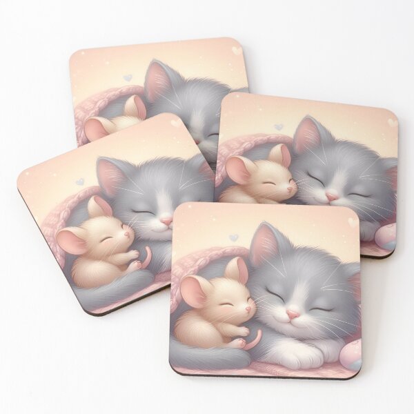 Item preview, Sweet Dreams, Kitten and Mouse designed and sold by TinCatOutPost.