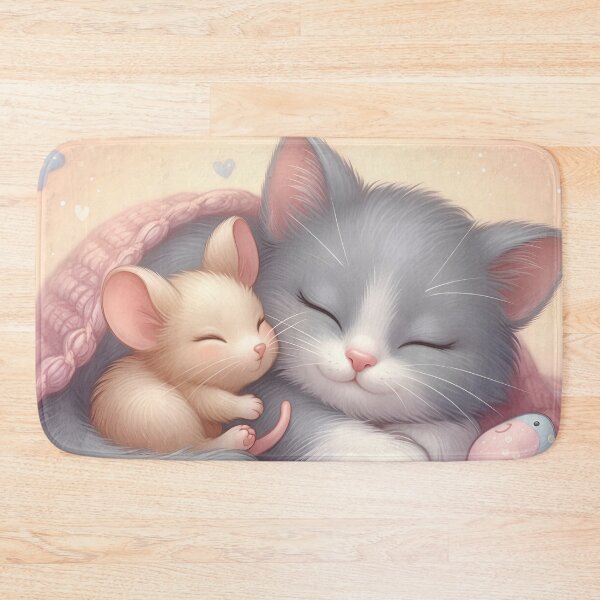 Item preview, Sweet Dreams, Kitten and Mouse designed and sold by TinCatOutPost.
