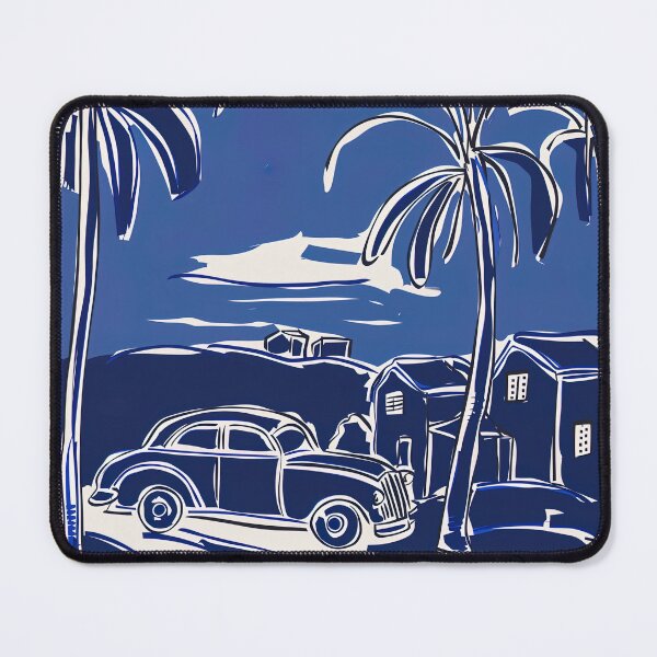 Item preview, Cuba landscape - Blue Abstract Art designed and sold by shadow-bloom.