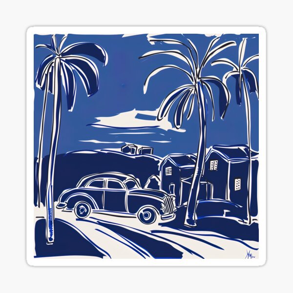 Item preview, Cuba landscape - Blue Abstract Art designed and sold by shadow-bloom.