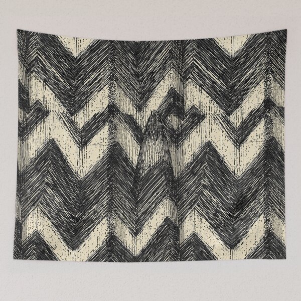 Item preview, Charcoal Brushstroke Chevron Art designed and sold by Piotrek0001.
