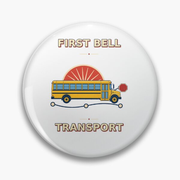 Item preview, First Bell Transport Retro School Bus Graphic designed and sold by Freshloop Studio | Whimsical Vintage Art.