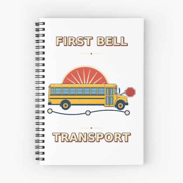 Item preview, First Bell Transport Retro School Bus Graphic designed and sold by Freshloop Studio | Whimsical Vintage Art.