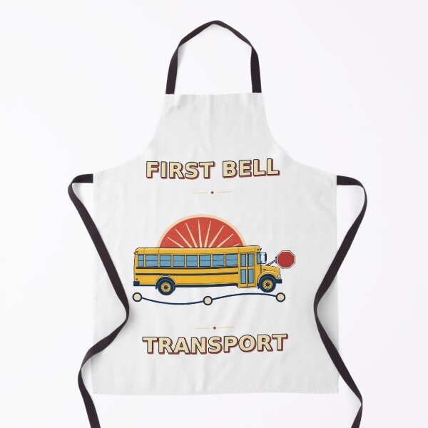 Item preview, First Bell Transport Retro School Bus Graphic designed and sold by Freshloop Studio | Whimsical Vintage Art.