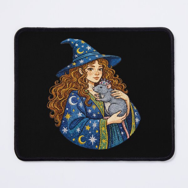 Item preview, Witch Girl Holding Pet Mouse Celestial Magic designed and sold by TeeARTHY.