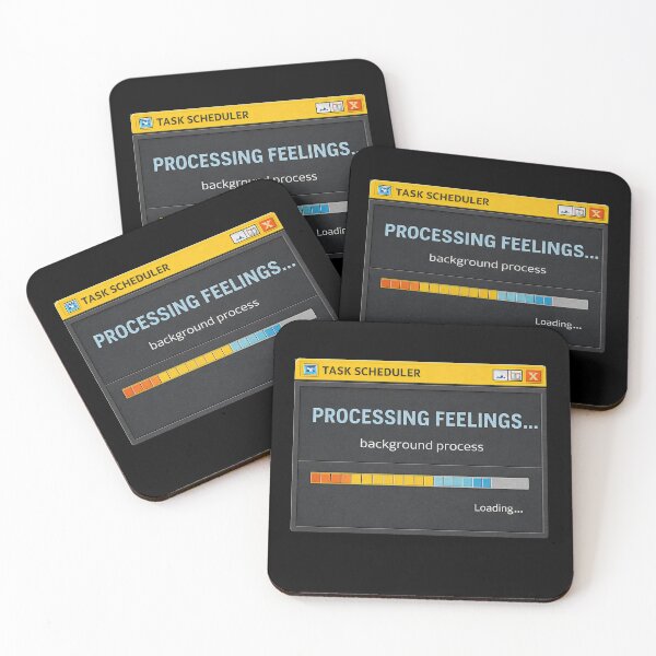 Artikelvorschau, Processing Feelings… – Hintergrundprozess Modus entworfen und verkauft von Mad Factory Designs.