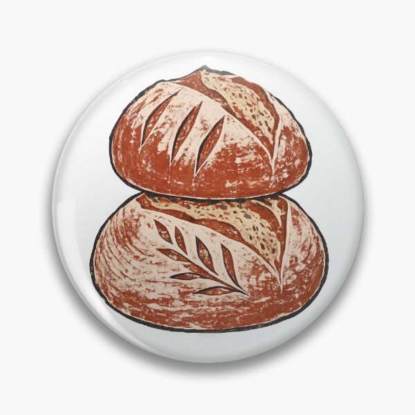 Item preview, Retro Sourdough Bread Stack Vintage Linocut Kitchen Art designed and sold by scicilysimonee.
