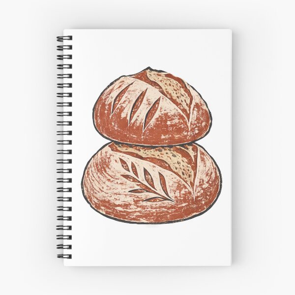 Item preview, Retro Sourdough Bread Stack Vintage Linocut Kitchen Art designed and sold by scicilysimonee.