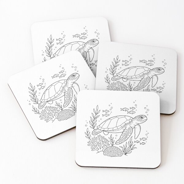 Item preview, Sea Turtle Coloring Page Design - Ocean Line Art designed and sold by JolususaStore.