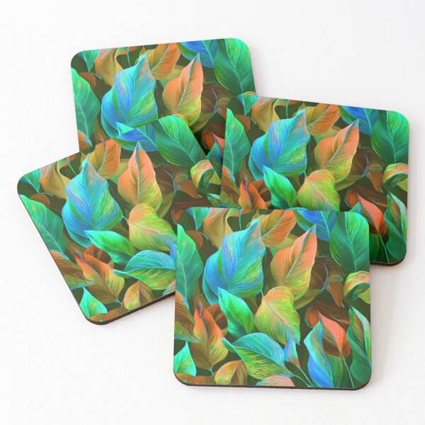 Item preview, Fantasy Leaves In Vibrant Blue, Green And Orange designed and sold by DEC02.