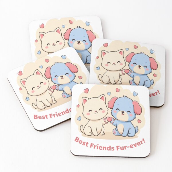 Item preview, Best Friends Fur Ever Cute Cat and Dog Friendship Design designed and sold by InspiredCreatives.
