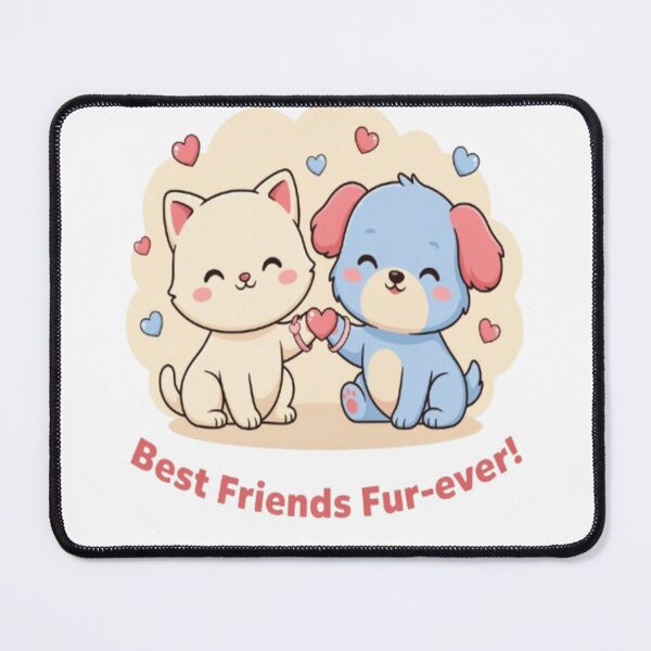 Item preview, Best Friends Fur Ever Cute Cat and Dog Friendship Design designed and sold by InspiredCreatives.