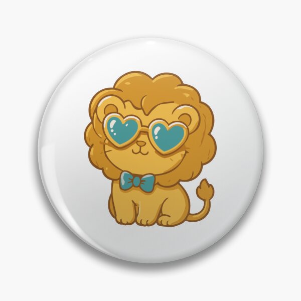 Item preview, Cool Kawaii Leo Lion with Heart Sunglasses Sticker designed and sold by DANIEL RUEDMAN.