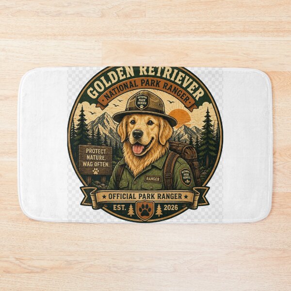 Item preview, Golden Retriever National Park Ranger Vintage Outdoor Dog Lover Retro T-Shirt designed and sold by TeeVibeHaus.
