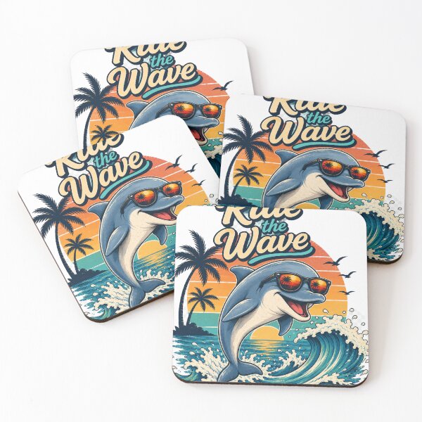 Item preview, Ride the Wave – Retro Dolphin Summer Beach Design designed and sold by Lumivo Studio.