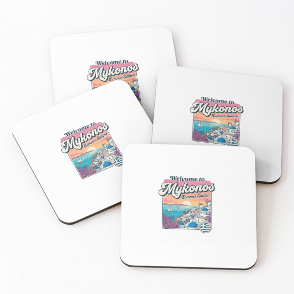 Aperçu de l'œuvre Welcome to Mykonos Summer Edition Greek Island Retro Travel Design créée et vendue par NewDesignFR.
