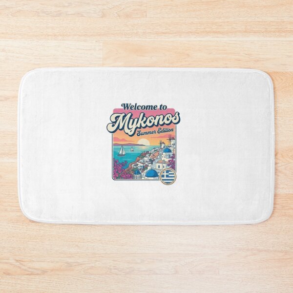 Item preview, Welcome to Mykonos Summer Edition Greek Island Retro Travel Design designed and sold by NewDesignFR.