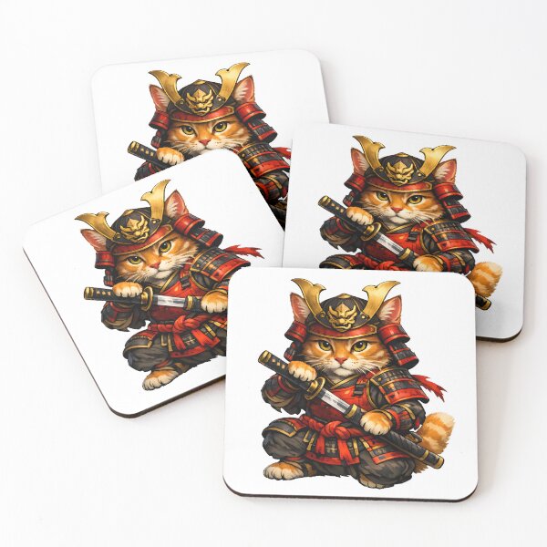 Item preview, Orange Cat Samurai Warrior – Japanese Warrior Cat designed and sold by builtforyou.