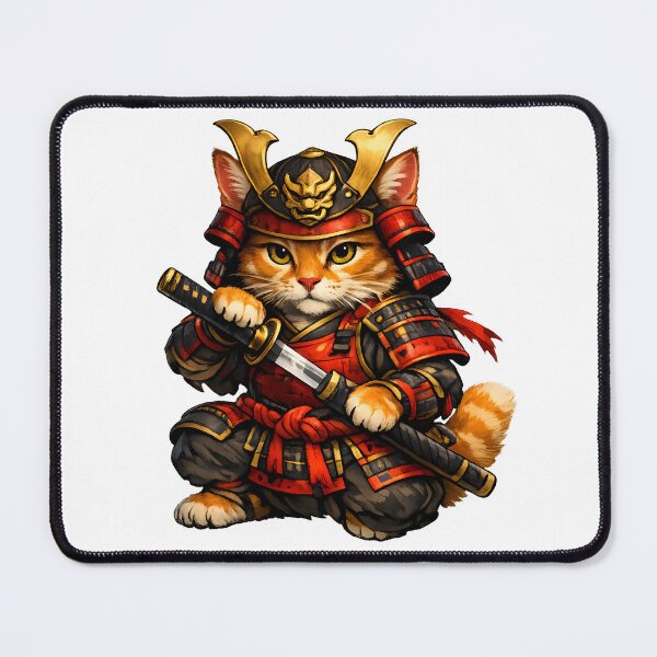 Item preview, Orange Cat Samurai Warrior – Japanese Warrior Cat designed and sold by builtforyou.